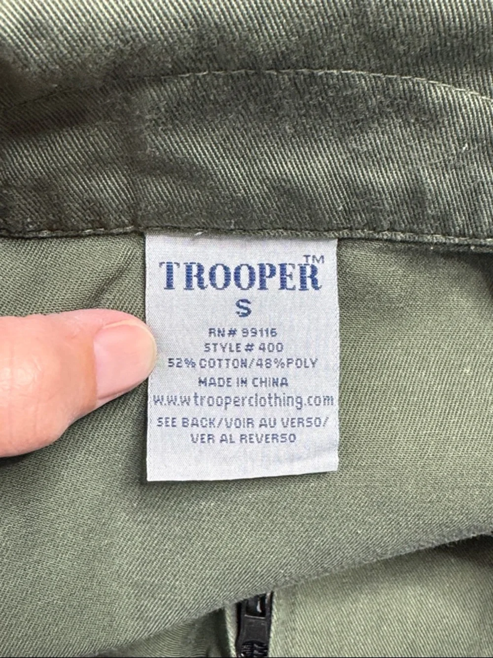 Trooper Green Flight Suit Size Small